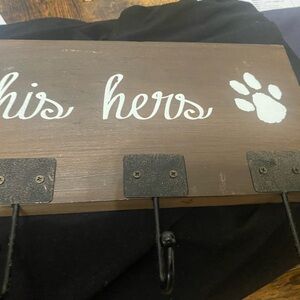 His Hers Pet hanging place for keys leashes